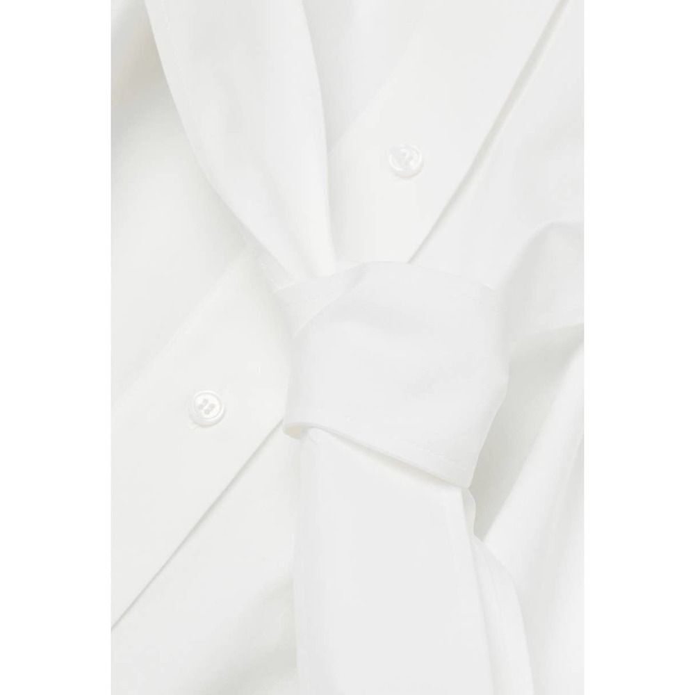 H&M White Shirt Cotton Dress Belted New - Picture 6 of 7
